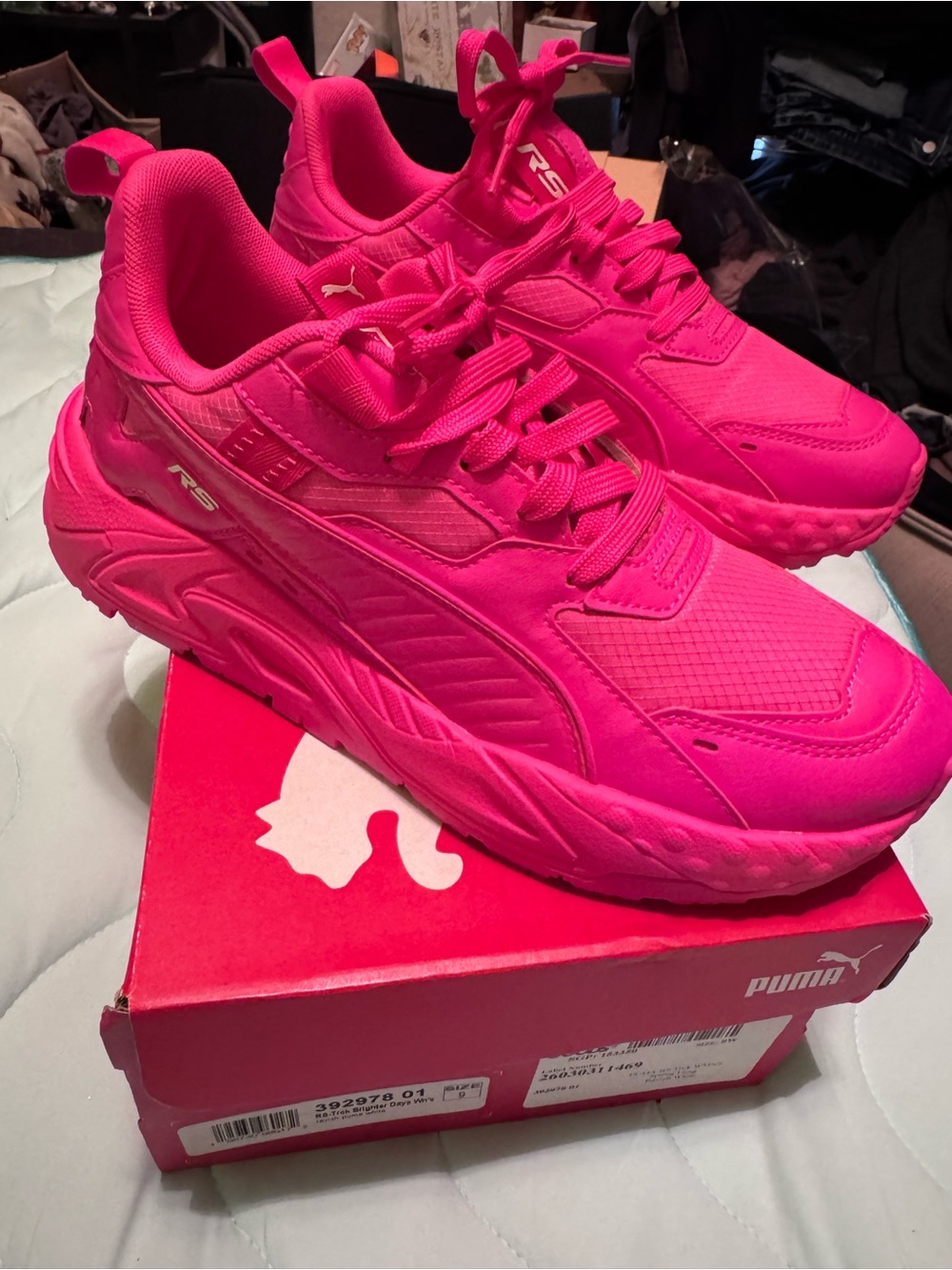 PUMA Women's Hot Pink RS-X Chunky Sneakers